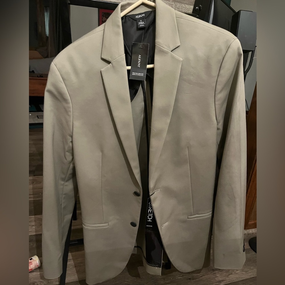Alfani suit jacket dark sand size small machine washable